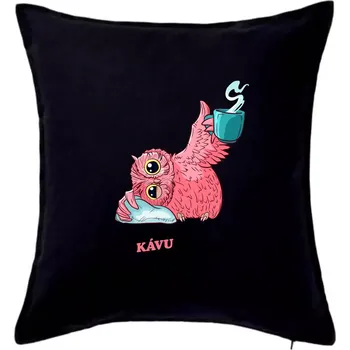 Polštář Tu poslední kávu já už asi neměla - Polštář 50x50 - 50x50 - Pouze potah ( Černá )