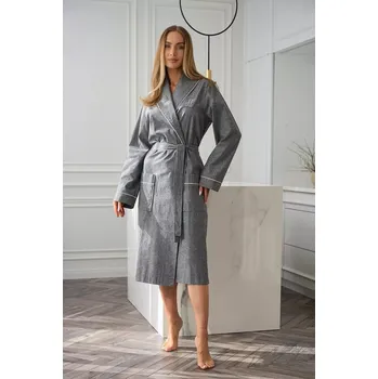 Dámský župan L&L 2530 Coco dlouhý S-2XL dámský župan šedá L