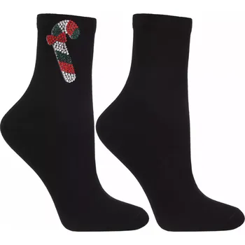 Dámské oblečení Dámské ponožky Sparkling Candy Cane - 38-41 / černá