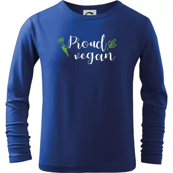 Chlapecké tričko Proud vegan - Triko dětské Long Sleeve - 146 cm/10 let ( Královská modrá )