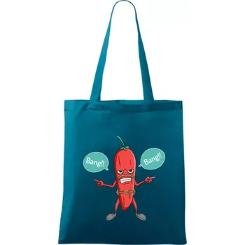 Chilli bang bang - Taška bavlněná - 42 x 38 cm ( Petrolejová )