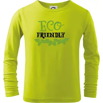 Dětská móda Eco friendly - lístečky - Triko dětské Long Sleeve - 134 cm/8 let ( Limetková )