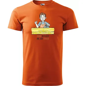 Sablio Tričko s potiskem pro truhláře Hrdina bez pláště? Ano, jsem truhlář - oranžové XL