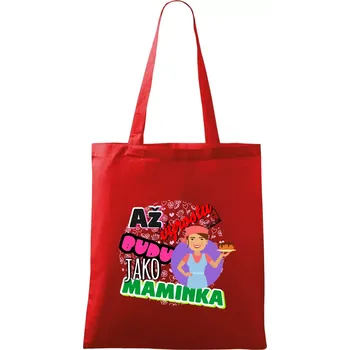 Nákupní taška Až vyrostu budu jako maminka - cukrářka - Taška bavlněná - 42 x 38 cm ( Červená )