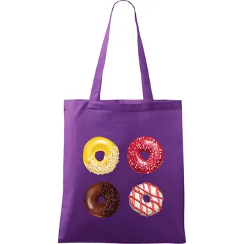 4 donuty - Taška bavlněná - 42 x 38 cm ( Fialová )