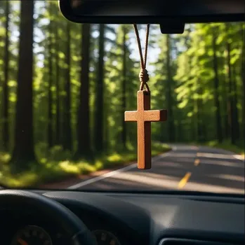 Náušnice Stylový křížek na zpětné zrcátko 4,5x3cm