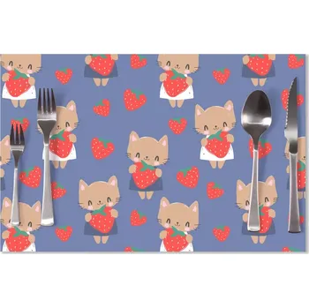 prostírání Sablio Prostírání Kočičky s jahodami: 40x30cm