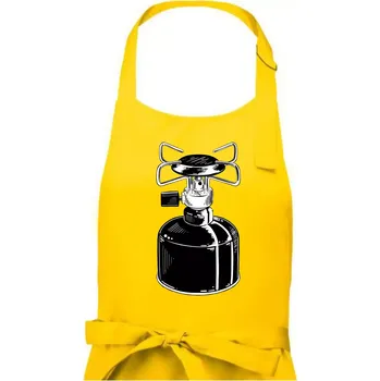 Kuchyňská zástěra Kempingový vařič - Pánská zástěra na vaření - Univerzální velikost ( Žlutá )