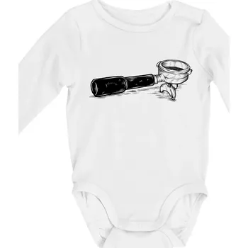 Kojenecký body Páka kávovar - Body kojenecké s dlouhým rukávem - Dlouhý r. do 3 měs ( Bílá )