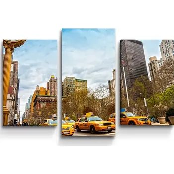 Obraz Sablio Obraz - 3-dílný Žluté taxiky 2 - 75x50 cm