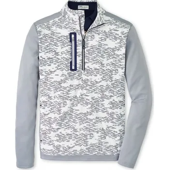 Golfová hůl Peter Millar Weld Elite Hybrid Half-Zip, White, Gale Grey XXL