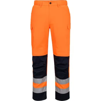 Pánské kalhoty PORTWEST Kalhoty T143 Mesh Panel Hi-Vis do pasu, reflexní POR-T143ONR38 38 Oranžová/navy