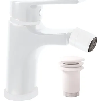 Vodovodní baterie COLORADO - Bidetová baterie s výpustí, Bílá matná CO145.0KBMAT, RAV Slezák Barva: Bílá - matná, Rozměr: 3,8", #: CO145.0KBMAT