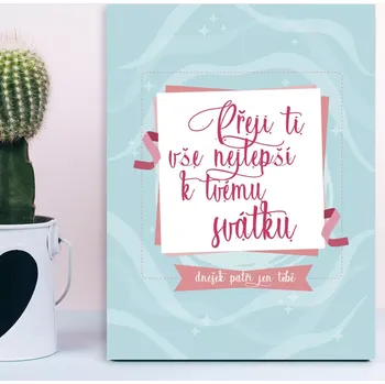 Plechová cedule Sablio Dárková cedulka Přeji ti vše nejlepší k tvému svátku: 30x40 cm