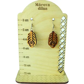 Náušnice Mácova Dílna Dřevěná naušnice, překližka chirurgická ocel #009 Barva: Zelená