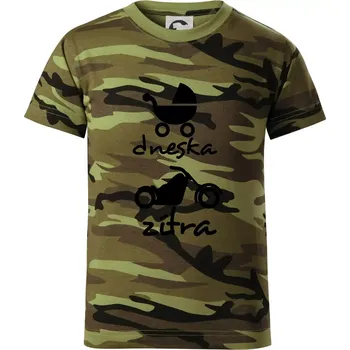 Dnes zítra Harley - Dětské maskáčové triko - 134 cm/8 let ( Zelený maskáč )