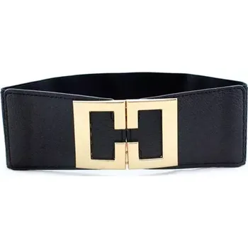 Opasek Dámský strečový pásek na šaty s přezkou Abril Černý