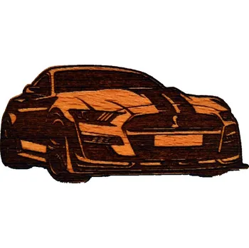 Brož Magnetická brož Ford Mustang – síla v dřevěném provedení