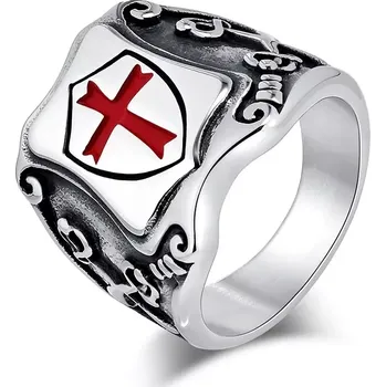 Prsten Prsten z chirurgické oceli Templářský kříž - Knight’s Cross - Velikost prstenu 64 (US 11)