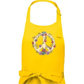 Kuchyňská zástěra Peace symbol pískový - Pánská zástěra na vaření - Univerzální velikost ( Žlutá )