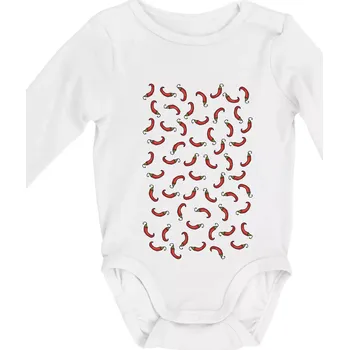 Kojenecký body Chili potisk - Body kojenecké s dlouhým rukávem - Dlouhý r. do 3 měs ( Bílá )
