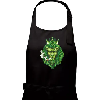 Kuchyňská zástěra Zhulený lev zelený - Dámská zástěra na vaření - Univerzální velikost ( Černá )