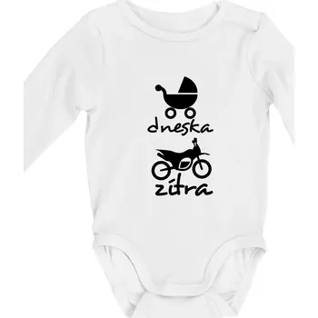 Dnes zítra cross - Body kojenecké s dlouhým rukávem - Dlouhý r. do 3 měs ( Bílá )