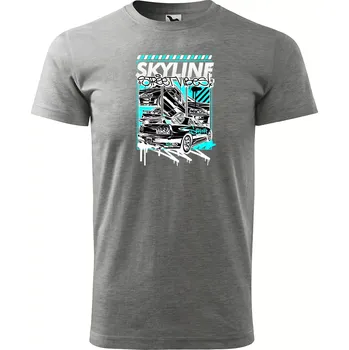 Pánské oblečení Sablio Tričko s potiskem Skyline street vibes - šedé M
