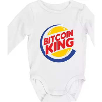 Bitcoin King - Body kojenecké s dlouhým rukávem - Dlouhý r. do 3 měs ( Bílá )