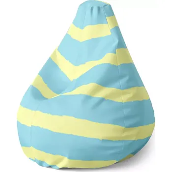 Sedací pytel Sablio Sedací vak Pear Modrožluté pruhy - 70 x 95 x 15 cm