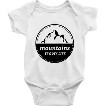 Kojenecký body Mountains it's my life - Body kojenecké s krátkým rukávem - Krátký r. 12-18 měs ( Bílá )