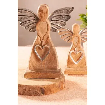 Mangový anděl - kovové srdíčko (Anděl se srdíčkem)