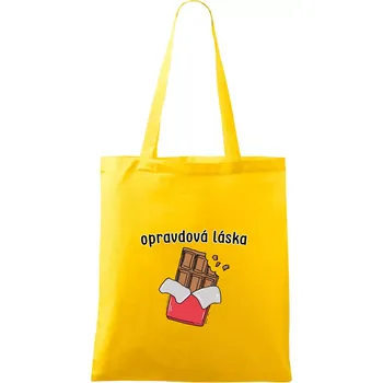 Čokoláda opravdová láska - Taška bavlněná - 42 x 38 cm ( Žlutá )