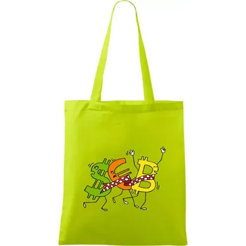 Bitcoin (Pecka design) - Taška bavlněná - 42 x 38 cm ( Limetková )