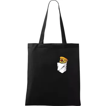 Pizza v kapse - Taška bavlněná - 42 x 38 cm ( Černá )