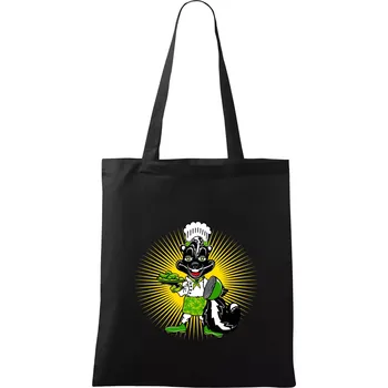 Nákupní taška Skunk kuchař (Pecka design) - Taška bavlněná - 42 x 38 cm ( Černá )