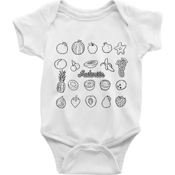 Kojenecký body Frutarián ovoce ve čtverci - Body kojenecké s krátkým rukávem - Krátký r. 12-18 měs ( Bílá )