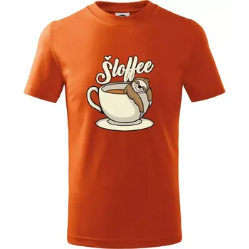 Chlapecké tričko Šloffee - káva - Tričko dětské bavlněné - 98 cm / 2 roky ( Oranžová )