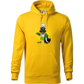 Pánská mikina Skunk kuchař (Pecka design) - Mikina pánská Cape s kapucí - 5XL ( Žlutá )