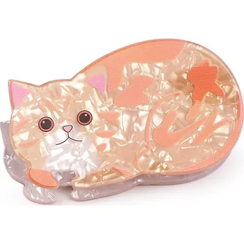 Náramek Skřipec do vlasů kočka, střední, 3 lososová světlá