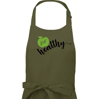 Kuchyňská zástěra Eat Healthy - Dámská zástěra na vaření - Univerzální velikost ( Khaki )