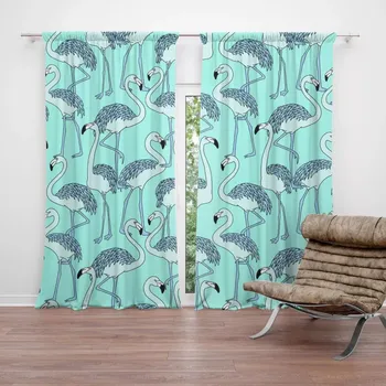 Závěs Sablio Závěs Plameňáci: 2ks 140x250cm