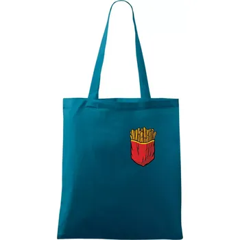 Hranolky v kapse - Taška bavlněná - 42 x 38 cm ( Petrolejová )