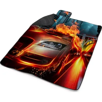 deka Sablio Plážová deka Auto v plamenech: 200x140 cm