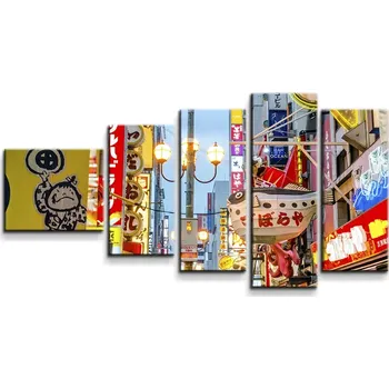 Obraz Sablio Obraz - 5-dílný Noční ulička - 100x60 cm