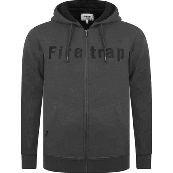 Pánská mikina Firetrap Lined Zip Hoodie Charcoal Marl L