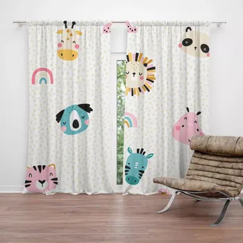 Závěs Sablio Závěs Hroch, zebra a slunce: 2ks 140x250cm