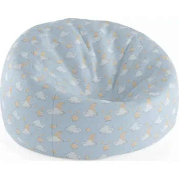 Sedací pytel Sablio Sedací vak Cocoon Měsíčky, hvězdičky a mráčky - 75 x 45 x 35 cm