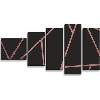 Obraz Sablio Obraz - 5-dílný Růžové obrazce - 100x60 cm