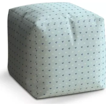 Taburet Sablio Taburet Cube Srdce na modré: 40x40x40 cm